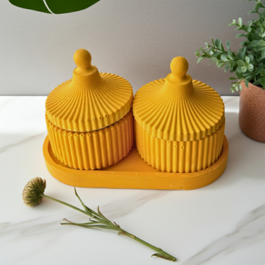 SOYANDGLOW 3 PIECE STRIPED JAR